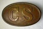 VINTAGE Replica Brass CS Civil War Belt Buckle Confederate States Belt Buckle