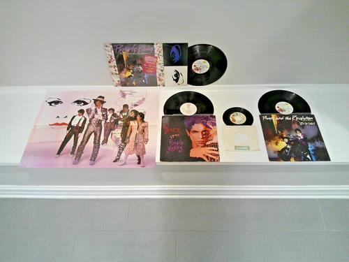 PRINCE PURPLE RAIN LP 12" 45 7" LOT!! DOVES CRY/GO CRAZY/MEDLEY~ STRANGER THINGS