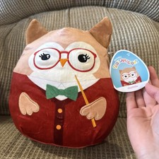 Squishmallows Jaydelle School Teacher Professor 8  Owl Plush Stuffed Animal NWT