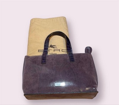 Italian ETRO Handbag Exterior Purple Interior Burgundy With Storage Bag