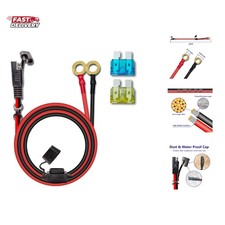 10AWG 2FT Charger Cable, SAE to O Ring Terminal Quick Disconnect Harness, 2 P...