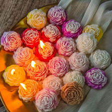 3 Cavities Peony Flower Soap  Candle Mold - Silicone 3D Molds for Flower, Peony