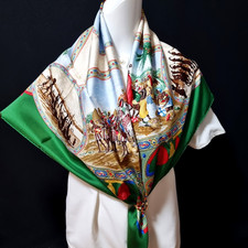RARE VINTAGE HERMES Silk Scarf "Cavaliers Peuls" Carre 90 by Jean de Fougerolle