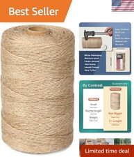 Bulk 1100FT Natural Jute Twine 3-Ply 2mm - Perfect for Weddings  DIY Projects