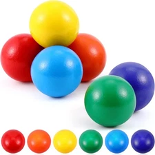 Bucherry 12 Pcs Montessori Wooden Balls 1.8 Inch Mixed Color 