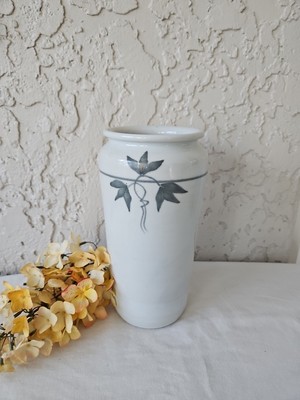Bruning Pottery 8.5'' Vase Leaves Gray Seattle