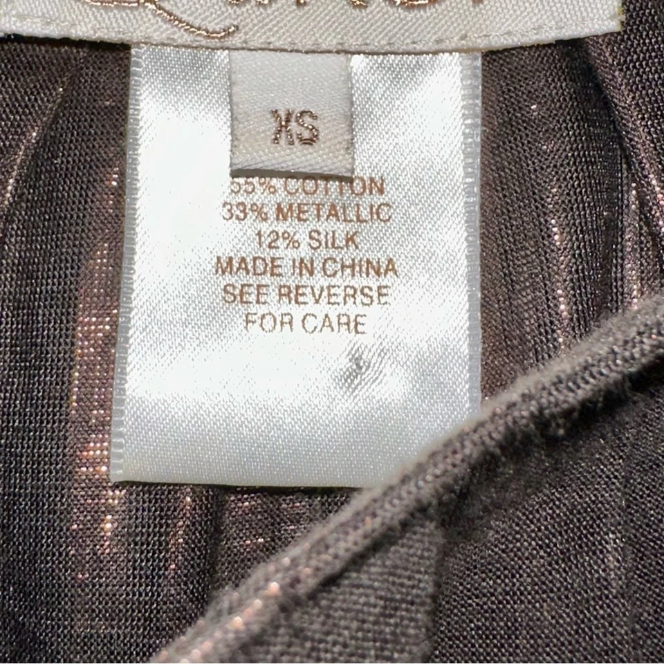 LaRok Y2K 金属巧克力棕色丝绸娃娃迷你连衣裙 XS 码 — 第 4/4 张图片