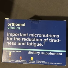 Orthomol Vital M Vial Multivitamin Micronutrients READ  Exp: 08/26 New 30 Day .