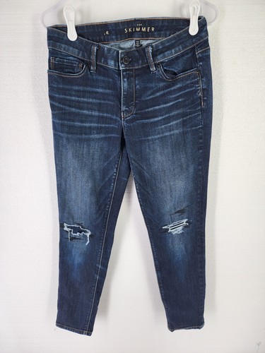 Jeans donna White House Black Market WHBM 6 The Skimmer denim lavaggio scuro - Foto 1 di 15