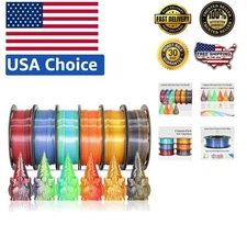 Complete 6-Spool Dual Color Silk PLA Bundle, 250g Each, Perfect for 3D Printing