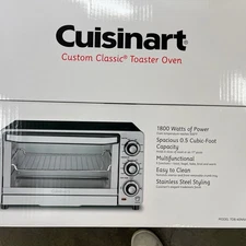 Cuisinart 1800 Watt Classic Toaster Oven Broiler Brushed Stainless Steel TOB-40N