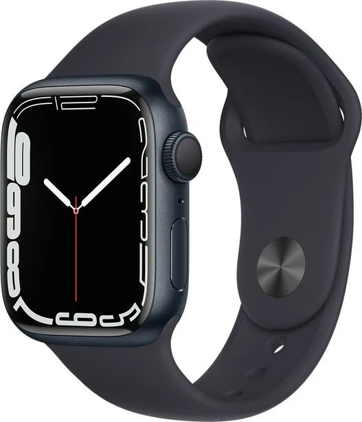 Apple Watch Series 7 GPS 45mm Aluminium schwarz mit Sportarmband schwarz
