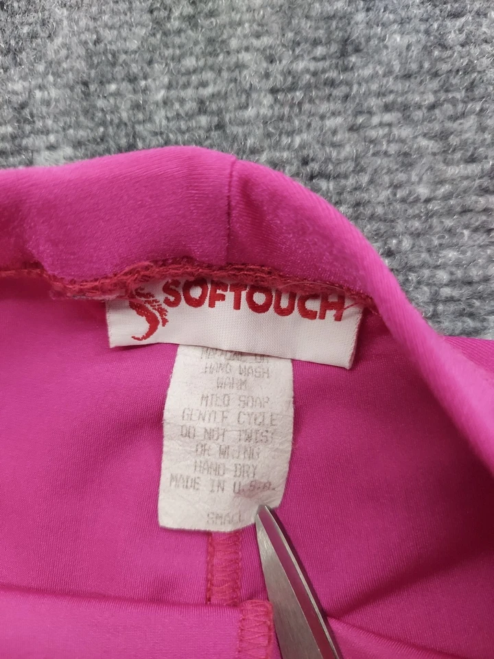 Leggings vintage anos 80 toque macio brilhante rosa lycra pequena EUA aeróbica - Imagem 3 de 4