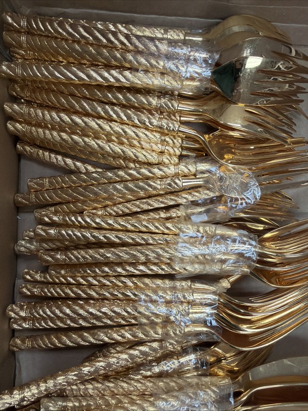 silverware set golden Set Of Forks And Butter Knives Stainless JAPAN