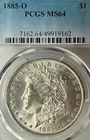 1885-O MS62 Remarkable PCGS New Orleans Mint Morgan Silver Dollar