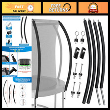 Universal Trampoline Replacement Curved Net Pole Kit for 10-16ft Frame, Foam Pad