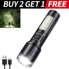 90,000 Lumen Super Bright LED Tactical Flashlight Rechargeable LED Work Lights