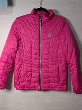 Gerry Girls Puffer Jacket XL 16 Pink Quilted Full Zip Coat Hoodless Outerwear