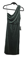 Love X Design Dress womens S Green Velvet One Shoulder Bodycon Cocktail NEW