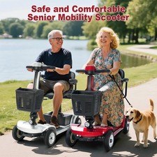 4 Wheel Electric Mobility Scooter For Seniors Foldable 420 Lbs Heavy Duty 300W