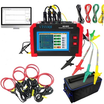 3-Phase Power Quality Analyzer with Current Clamp 10A~6000A and Screenshot Save