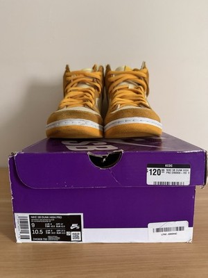 Nike SB Dunk High Pro Yellow/White Skateboarding Shoes Men's US 9