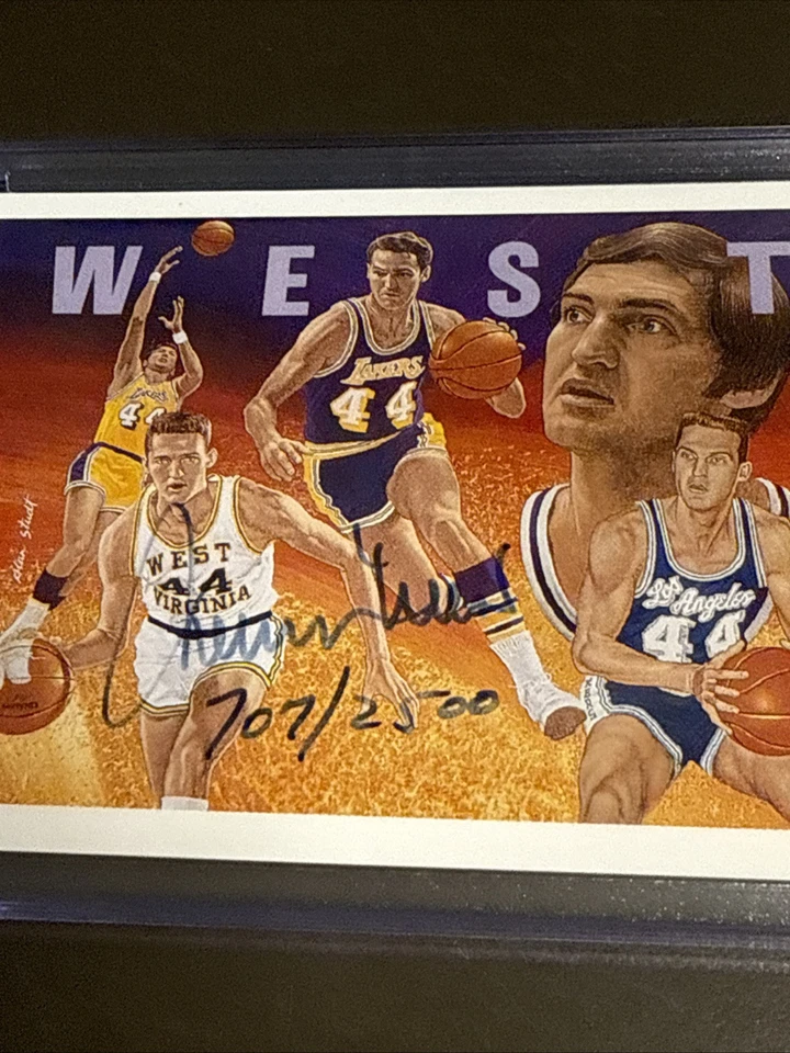 1991-92 UD Jerry West Basketball Heroes #9 On-Card Autograph 707/2500 Lakers HOF - Image 2 of 3