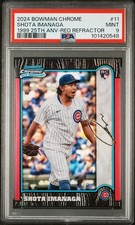 2024 Bowman Chrome Shota Imanaga 1999 Red Refractor Rc #/5 PSA 9 Pop 1 None High