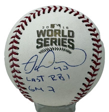 Miguel Montero Signed Rawlings 2016 WS Logo BB Last RBI GM 7 Ins BAS LAST ONE!