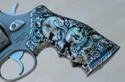 Pearl Grips for Taurus Tracker Judge Revolver M 617 627 692 817 Black Skull Art