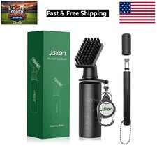 Pro Golf Club Cleaner Brush Golf Groove Sharpener Tool with Retainer Clip and...