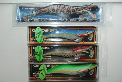 4X Tintenfisch  Octopus  Squid Jig Set  Flash Jig   Gr. 4.0 - 5,0