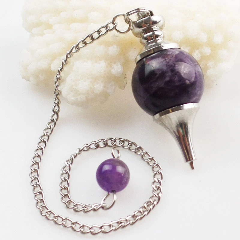 Wholesale Natural Mixed Gemstone Sphere Pendulum Pendant Crystal Healing New GQ - Image 4 of 4