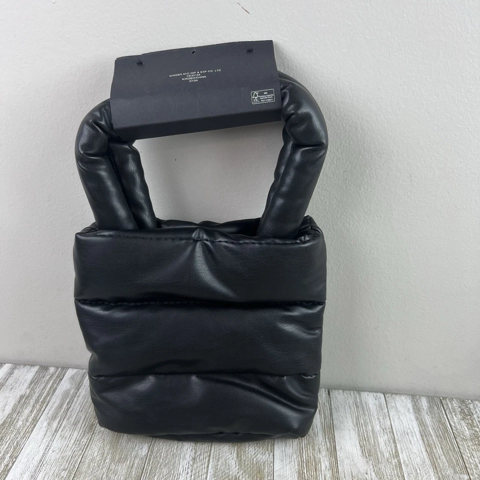 Bolso de Mano Rachel Zoe Negro Acolchado Mini Puffer Nuevo con Etiquetas Foto 4 de 4