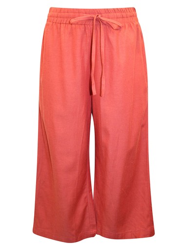 JD Williams Cinnamon Linen Blend Cropped Trousers Sizes 18, 20, 22, 24, 30, 32 - Picture 3 of 4