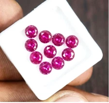 Exquisite 10 Pieces 6x4 mm Round Shape Natural Pink Sapphire Loose Gemstone.
