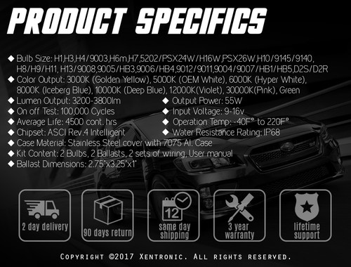 AC 55W XENON HID CANBUS Car Conversion Headlight KIT 9005 9006 H1 H3 H4 H7 H11 - Picture 6 of 12