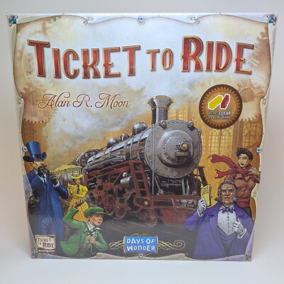Ticket To Ride Board Game, Days of Wonder w/ Clear Plastic Trains - New, Sealed
