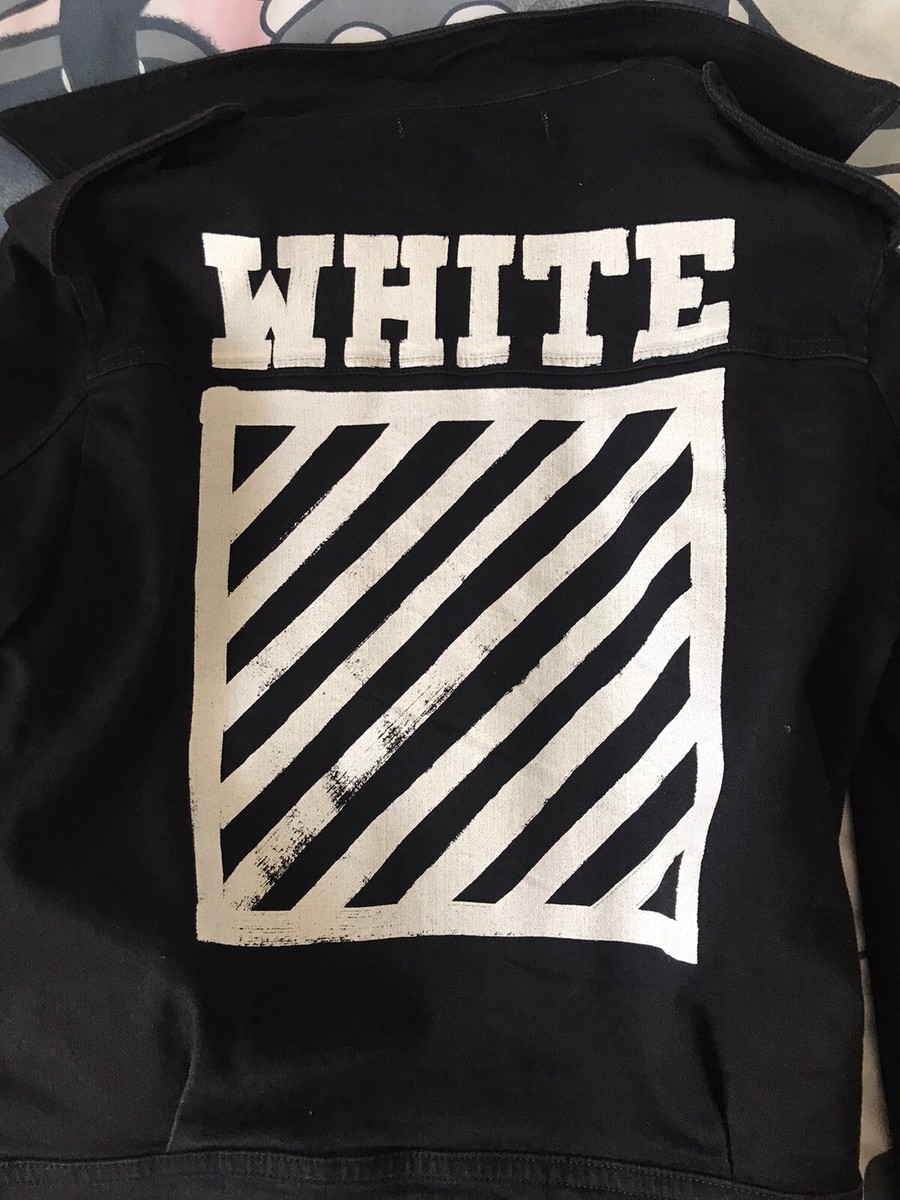 OFF-WHITE C/O VIRGIL ABLOH Black Denim Jacket Shirt Size