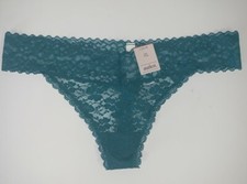 Auden Women's All Over Lace Thong Turquoise L 12-14
