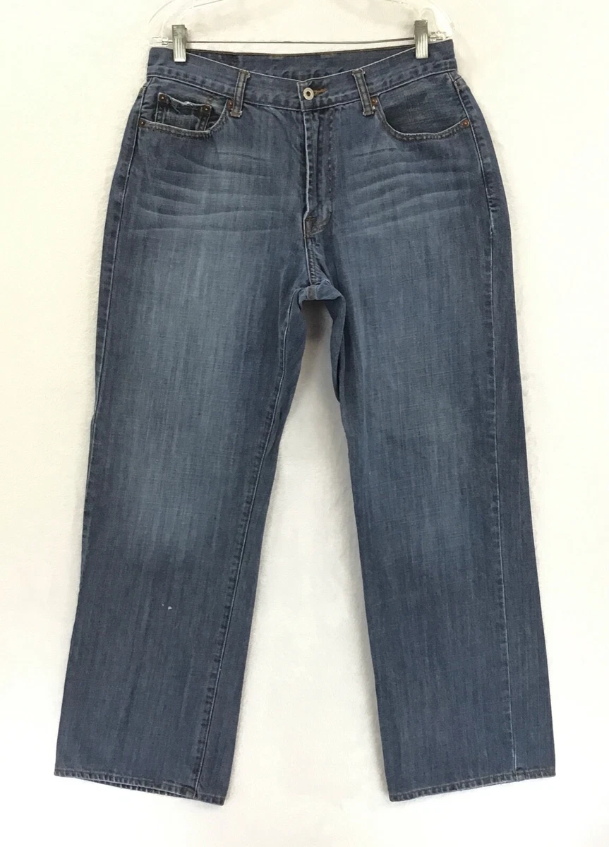 Lucky Brand Regular Inseam High Waist Straight Distressed Denim Jeans Size 34
