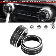For Toyota RAV4 2019-2025 Black AC Climate Switch Knob Ring Surround Cover 2pcs