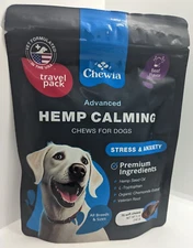 Hemp Calming Chews for Dogs Anxiety Relief - Beef Flavor - 08/2025