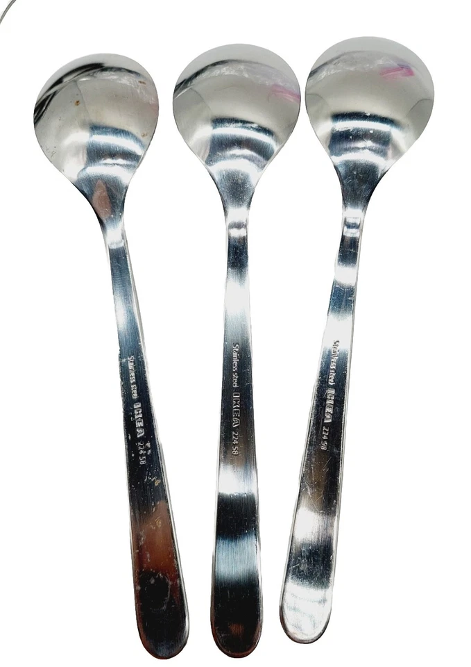 "Juego de 3 cucharas grandes cubiertos de acero inoxidable Ikea 224 58 7""" Foto 2 de 4