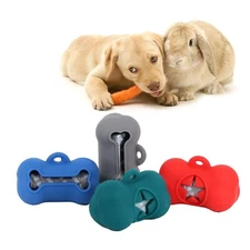Dog Poop Bag Silicone Bone Shape Dog Poop Bags Dog Pooper Scoopers 5 Rolls