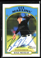 2021 TOPPS HERITAGE MINOR LEAGUE KYLE NICOLAS *REAL ONE AUTO*  GCL MARLINS