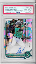 JONATAN CLASE 2022 BOWMAN CHROME 1ST ATOMIC REFRACTOR AUTO RC # /100 PSA 10