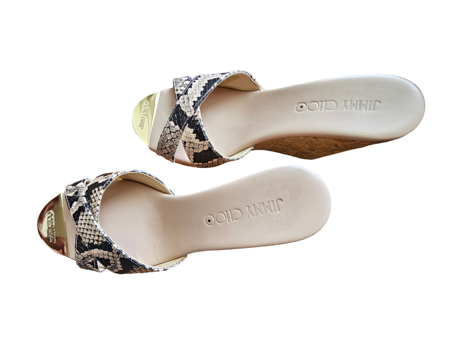 Jimmy Choo Python Cork Platform Wedge with Gold P… - image 3