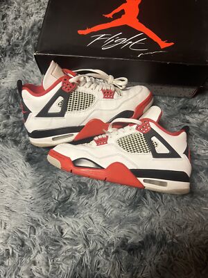 Size 9.5 - Jordan 4 Retro OG Mid Fire Red (DC7770-160) Size 9.5 - Jordan 4 Retro OG Mid Fire Red White Black  main image 3
