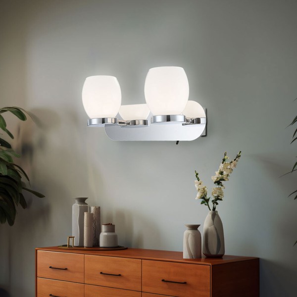 Wandleuchte Wandlampe Schlafzimmerleuchte Glas 2 Flammig Led Flurlampe B 25 Cm-image